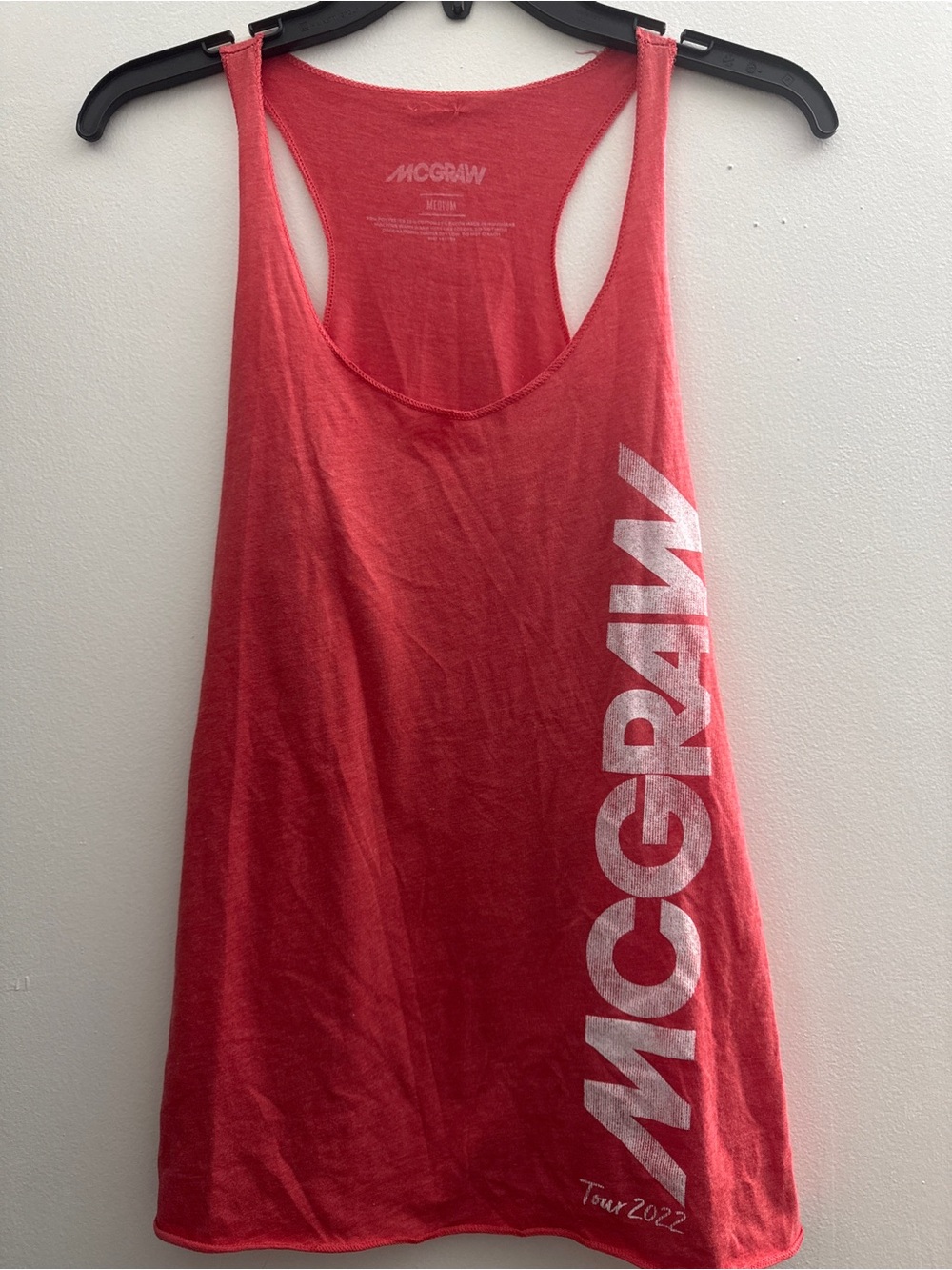 Tim McGraw 2022 Concert Racerback Tank with Vertical White Logo country